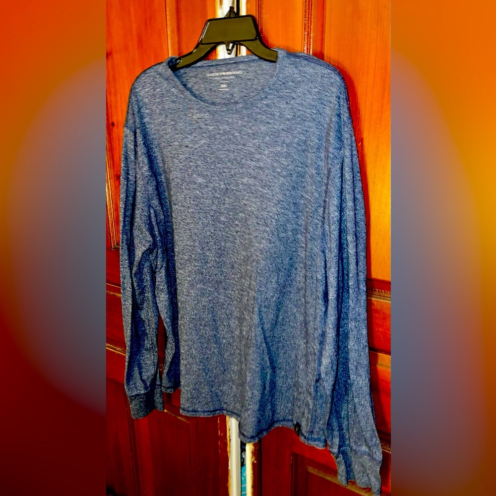 NWOT Lucky Brand Mens Blue Long Sleeve Top. Size XXL